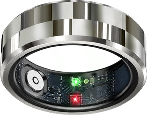 Smart Ring Health Tracker, Sleep Tracker Ring with Heart Rate, Waterproof Fitness Ring for Activity Monitoring/Steps/Distance/Calories, Air Gestures, up to 7-Day Battery, for Ios Android (Black,#10)