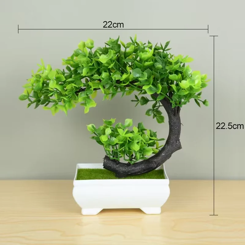 Artificial Potted Green Bonsai Tree Fake Grass Plant for Home Garden Wedding Party Decor