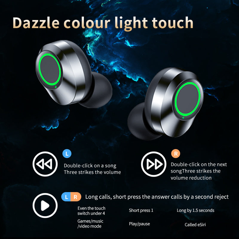 YD03 Wireless Bluetooth-compatible Headset TWS Large Screen Smart Digital Display In Ear Breathing Light DUCA