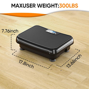 Tisscare Vibration Plate Whole Body Exercise and Pelaxation Machine Lymphatic Detox Device with Smart Screen Low Noise Max Weight 300Lb for Home Exercise Platform