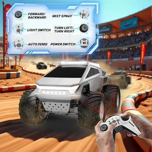 Cybertruck RC Toy Car 1:12 Scale – 4WD Monster Truck Style with LED Lights & Music, All-Terrain Off-Road Pickup with 2.4Ghz Remote Control Truck , Ideal Christmas Gift for Kids 6 and up Boys and Girls Cyber Metal Shell Off-Road RC Truc