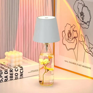 New Wireless Bottle Lamp - LED Bottle Lights for Liquor & Wine Bottles, Cordless Lampshade, Whiskey Bottle Top Light, Bottle Stopper Night Light Kit, Rechargeable 3-Tone Touch-Dimmable