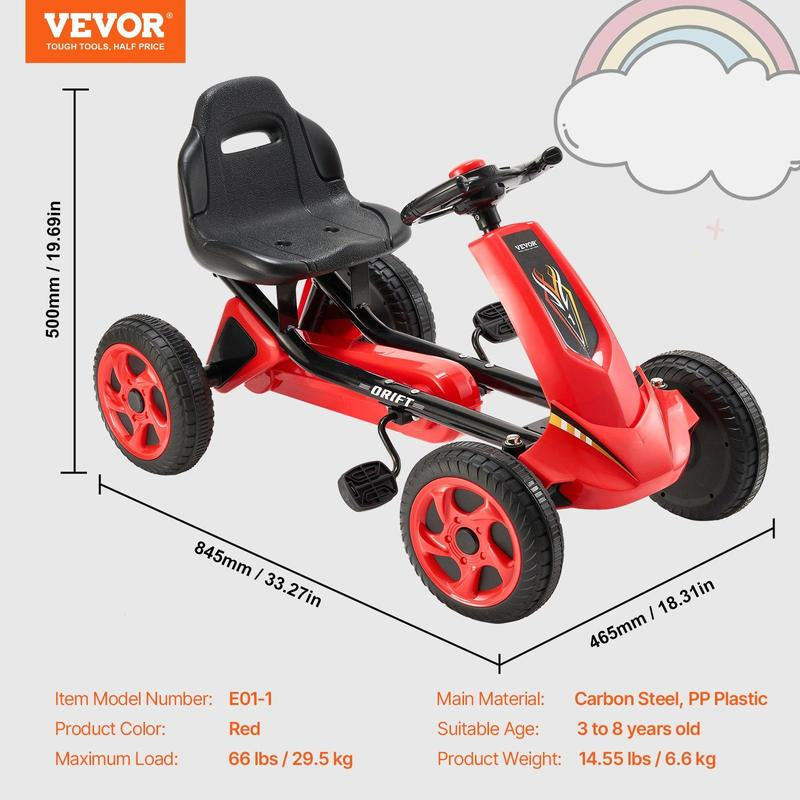 VEVOR Kids Ride on Motorcycle 12V Electric Motor Trike with LED for Kids Aged 3+