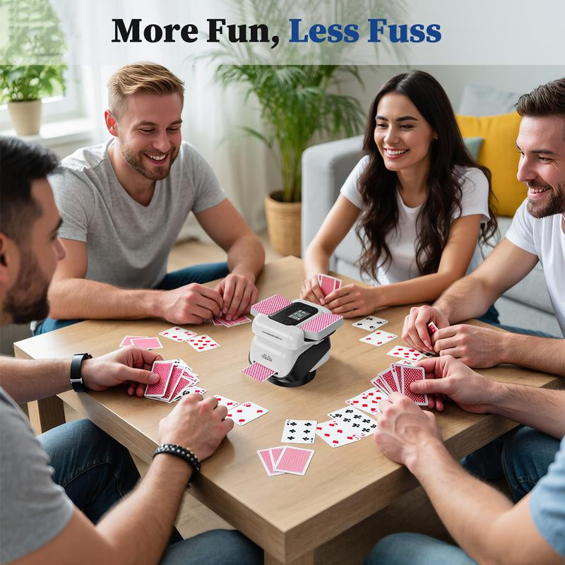 2-In-1 Automatic Card Shuffler & Dealer for 1-2 Decks Support 8 Players,Rechargeable Card Dealer Machine, Preset Games for Poker, UNO, Blackjack, Texas Hold'Em, Crazy Eights, Birthday Christmas Gifts