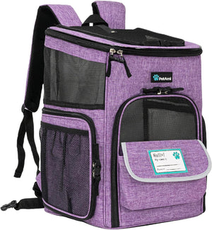 Dog Backpack Carrier, Airline Approved Cat Backpacks for Carrying Small Large Cats, Pet Carrier Back Pack, Ventilated Soft Sided for Travel, Hiking, Camping, Max 18 Lbs, Charcoal