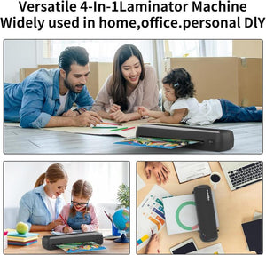 4-In-1 Professional Laminator: 3 Min Fast Heat/Seal A4/A5/A6 Documents | with Overheat Protection & Fade-Proof Technology | for Office, Small Business & Home Use