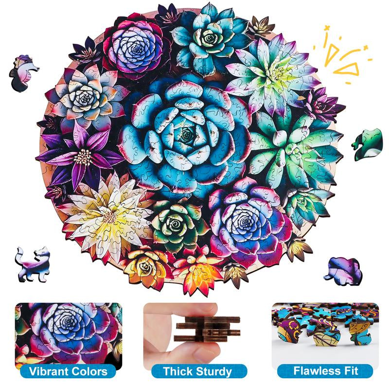 【Black Friday】Wooden Puzzles - Sea Turtle/Flowers/Octopus Unique Jigsaw Toy Kit Gift with Box: 200 PCS HDF Wooden Puzzle with Vivid Art and Imaginative Design Christmas Birthday Party Gift for Adults & Kids