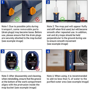 Homettler 3-Tank Self-Cleaning Mop Bucket Set, Self-Separating Dirty & Clean Water System,Hands-Free Spin Mop with 2 Microfiber Pads for Hardwood Floors, Wall & Corner Cleaning