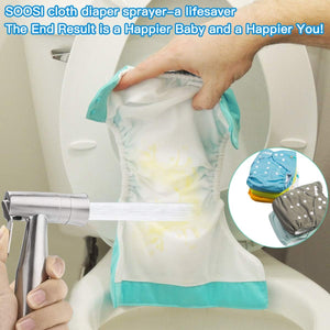 Handheld Bidet Sprayer for Toilet,  Dual Mode Spray Head (Jet/Soft) Baby Cloth Diaper Sprayer Bidet for Toilet Stainless Steel Bathroom Hand Held Muslim Shattaf Kit Brass T-Adaptor 47 Inch Hose