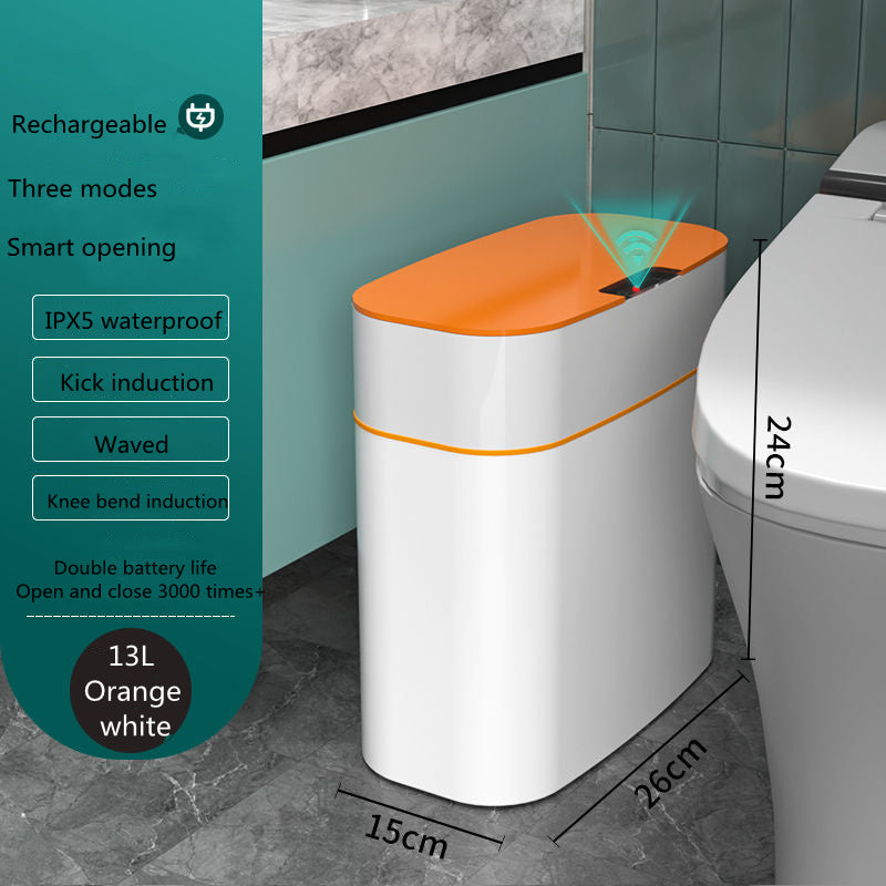 Smart Trash Can With Lid For Bedroom And Living Room Kitchen Storage Box Trash Can Induction Small Car Box Automatic Smart Dustbin Smart Trash Bin DUCA