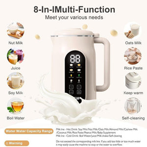 SPZTJK Nut Milk Maker, Homemade Soy Milk,Almond Milk,Plant Based Milks,Oat Milk,Fresh Juice,Coconut,Electric Bean and Nut Milk Machine with Delay Start/12 Hours Timer/Keep Warm/Self-Cleaning/Boil Water