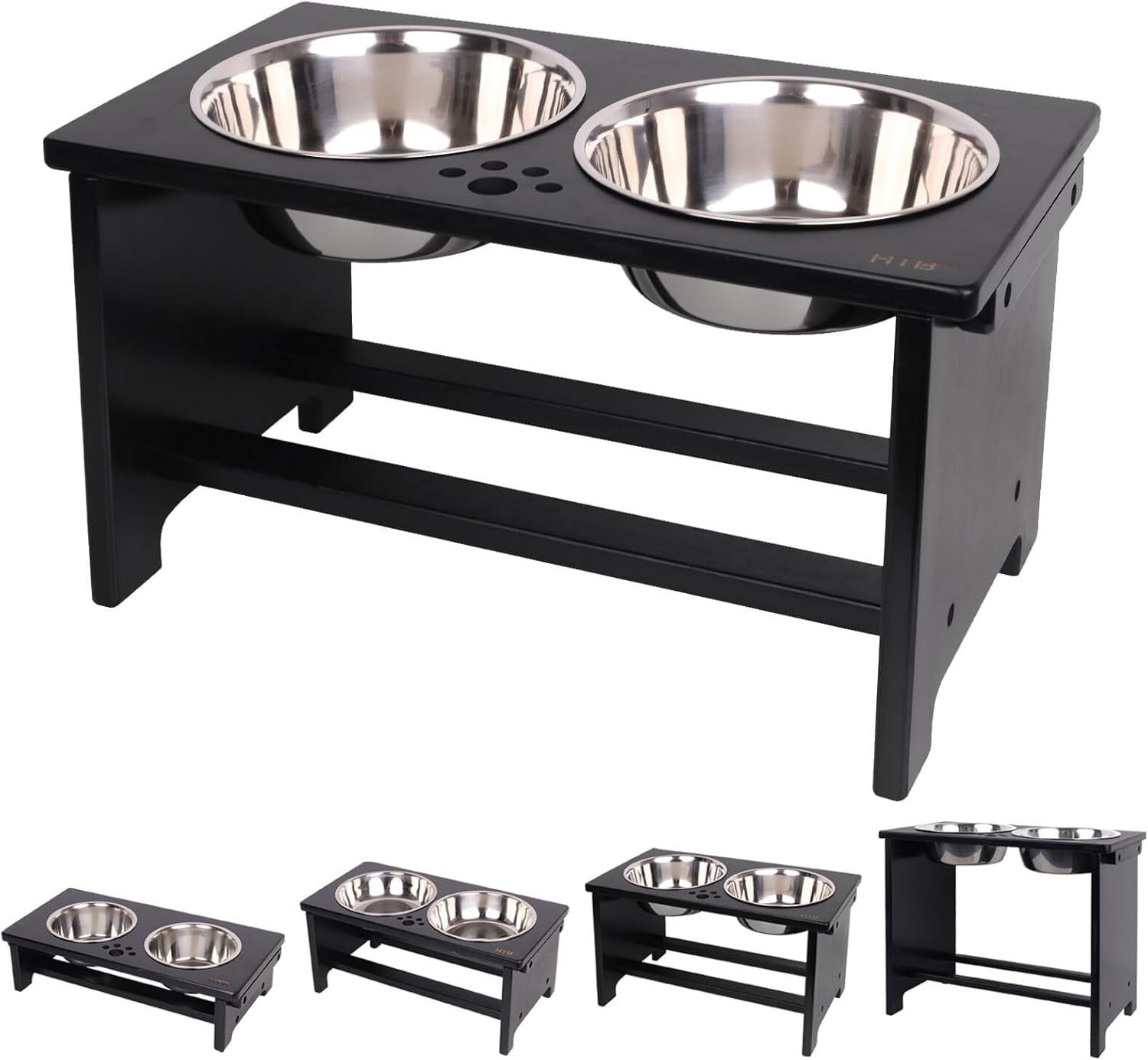 Elevated Dog Bowls,Raised Dog Bowl Stand with 2 Stainless Steel Bowls,Elevated Raised Dog Bowls for Large Medium Small Sized Dogs