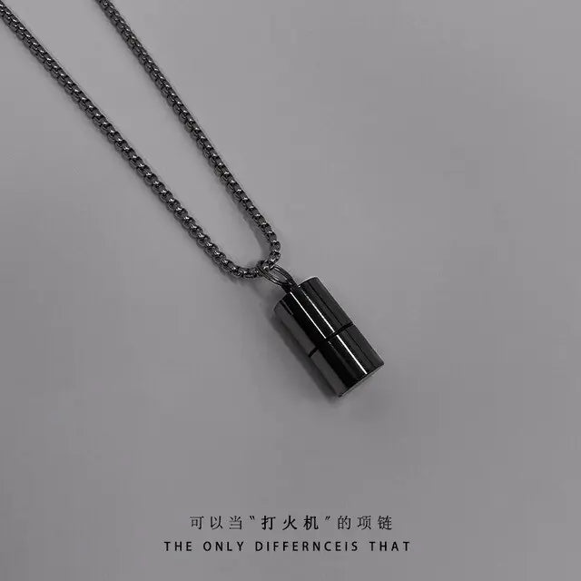 Punk Lighter Men Stainless Steel Necklace DUCA