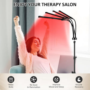 Red Light Therapy for Body, 940&850&660Nm 180Leds Infrared Light Therapy Device with Stand, Red Therapy Lamp for Leg, Back at Home
