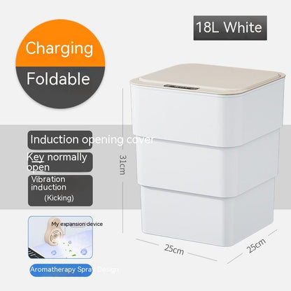 Smart Trash Can With Lid For Bedroom And Living Room Kitchen Storage Box Trash Can Induction Small Car Box Automatic Smart Dustbin Smart Trash Bin DUCA