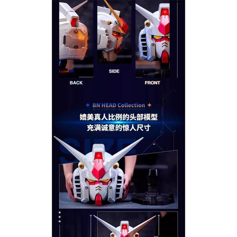 Gunpla Rx-78 Gundam BN Head Collection Action Figures with Base Wearable Robot Helmet Kits Models Cosplay Kids Boy Birthday Gift