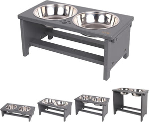 Elevated Dog Bowls,Raised Dog Bowl Stand with 2 Stainless Steel Bowls,Elevated Raised Dog Bowls for Large Medium Small Sized Dogs