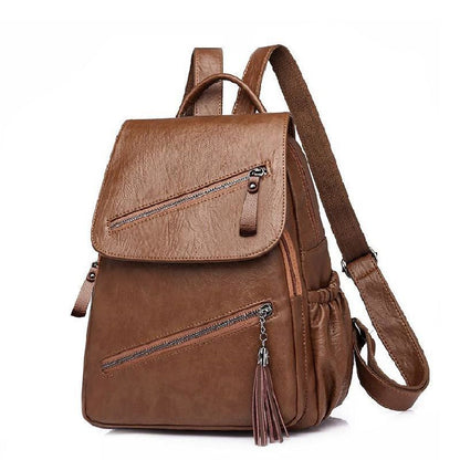 Women's Korean-style Fashionable Pu Soft Leather Casual Backpack DUCA