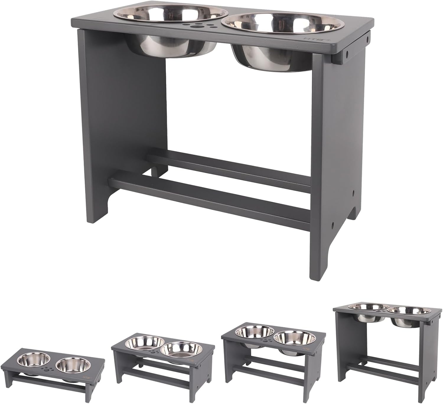 Elevated Dog Bowls,Raised Dog Bowl Stand with 2 Stainless Steel Bowls,Elevated Raised Dog Bowls for Large Medium Small Sized Dogs