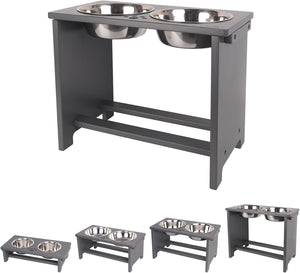 Elevated Dog Bowls,Raised Dog Bowl Stand with 2 Stainless Steel Bowls,Elevated Raised Dog Bowls for Large Medium Small Sized Dogs