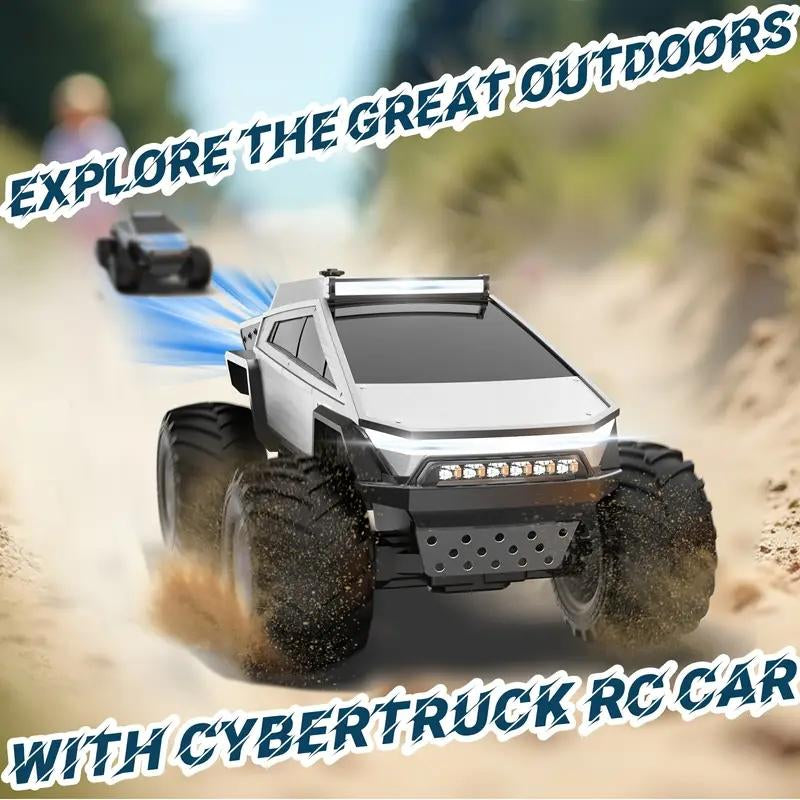 Cybertruck RC Toy Car 1:12 Scale – 4WD Monster Truck Style with LED Lights & Music, All-Terrain Off-Road Pickup with 2.4Ghz Remote Control Truck , Ideal Christmas Gift for Kids 6 and up Boys and Girls Cyber Metal Shell Off-Road RC Truc