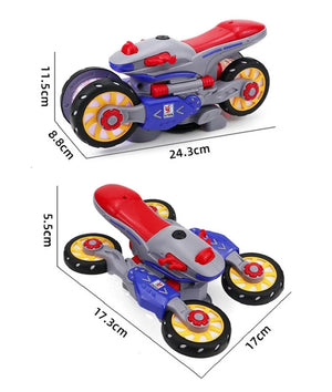 Children'S Electric Transformable Motorcycle Stunt Rotation Universal Drive Light Music Children'S Toy Car Model Boy Gift