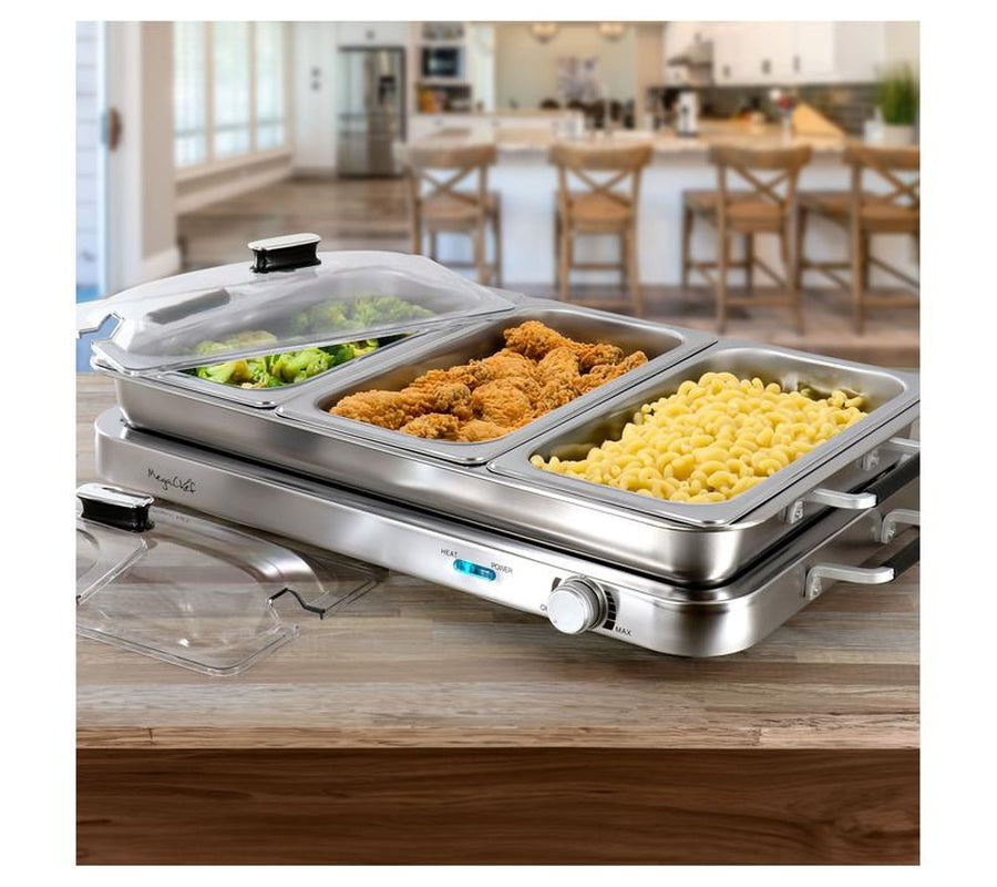 Megachef 3-In-1 Electric Chaffing Buffet Server& Warming Tray