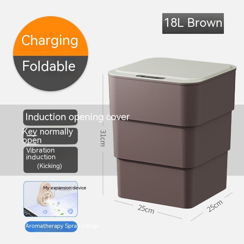 Smart Trash Can With Lid For Bedroom And Living Room Kitchen Storage Box Trash Can Induction Small Car Box Automatic Smart Dustbin Smart Trash Bin DUCA