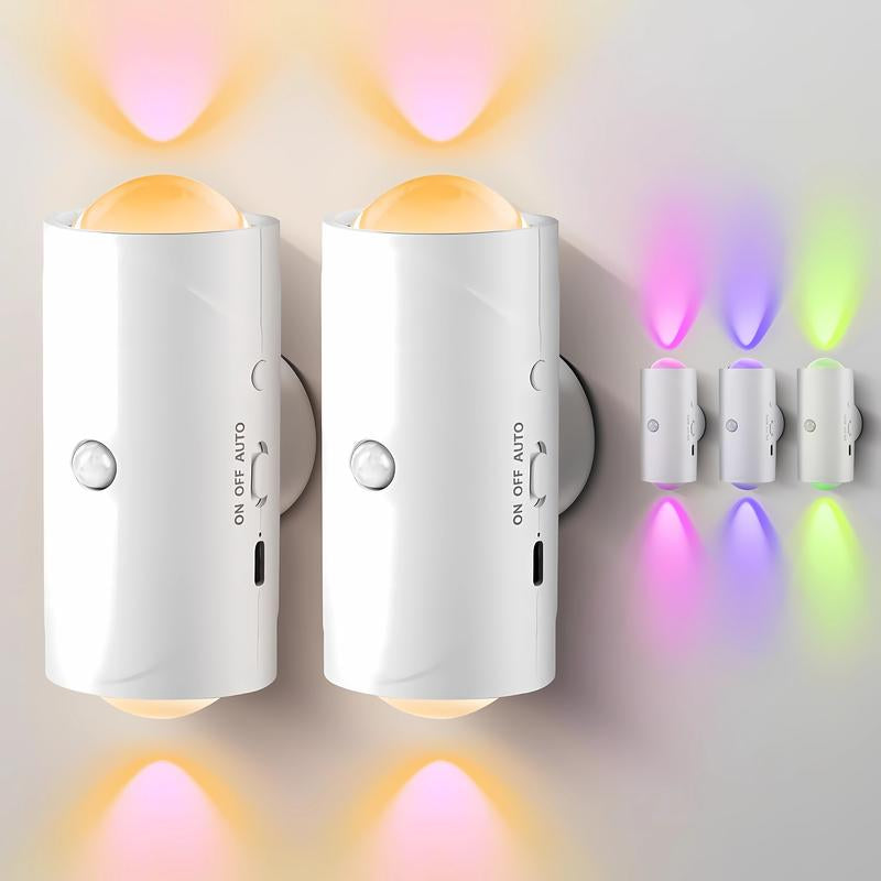 Under Cabinet Lights, Motion Sensor Night Light Indoor, Rechargeable 1500Mah LED, Auto-On Magnetic Dimmable Lamp, 7 Ambient Colors, Plug-Free Stick Anywhere Lighting for Bathroom, Bedroom, Kitchen, Stairs