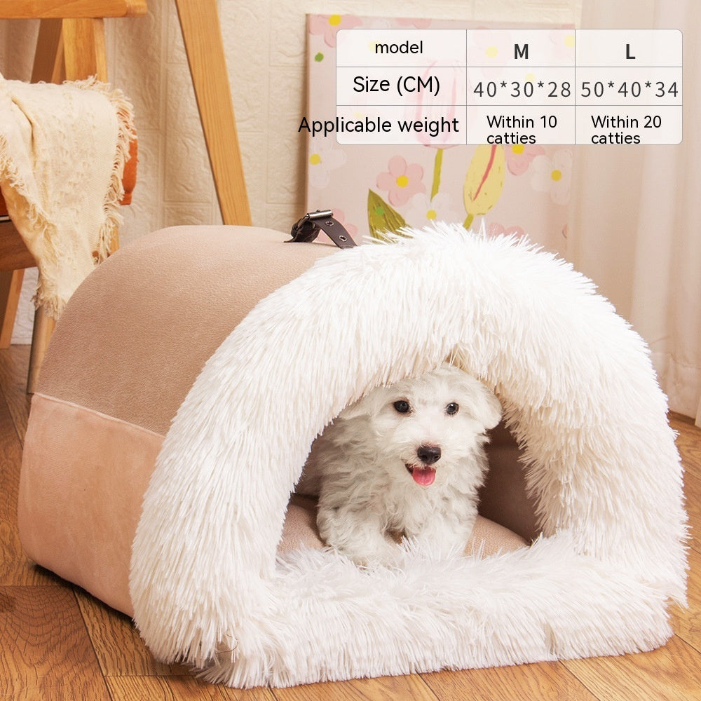 New Splice Portable Pet Nest Portable Autumn And Winter Warm Dog Nest Moisture-proof Long Fur Cat Nest Cross Border Pet Nest DUCA