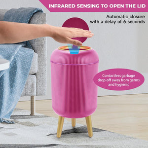 Pukomc Auto-Sensing Bin – Waterproof Nordic Design, Hygienic & Compact – Touchless Trash Can Automatic Trash Can Kitchen Trash Can