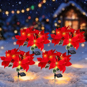 (4Pcs Sets of Solar Christmas Tree Lights) Holiday Decorations, Outdoor Courtyards, Gardens, Lawns, Small Path Lights, Atmosphere Lights