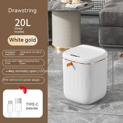 Smart Trash Can With Lid For Bedroom And Living Room Kitchen Storage Box Trash Can Induction Small Car Box Automatic Smart Dustbin Smart Trash Bin DUCA