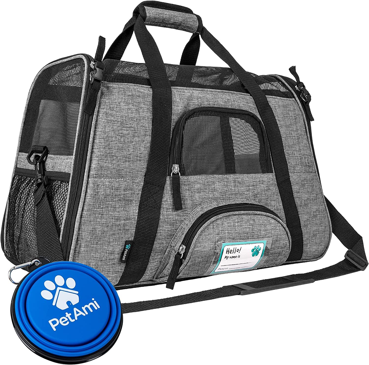 Airline Approved Pet Carrier for Cat, Soft Sided Dog Carrier for Small Dog, Cat Travel Supplies Accessories for Indoor Cat, Ventilated Pet Carrying Bag Medium Kitten Puppy, Large Heather Purple
