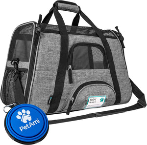 Airline Approved Pet Carrier for Cat, Soft Sided Dog Carrier for Small Dog, Cat Travel Supplies Accessories for Indoor Cat, Ventilated Pet Carrying Bag Medium Kitten Puppy, Large Heather Purple