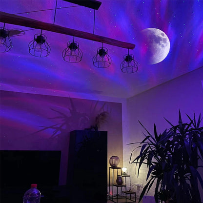 Aurora Borealis Starlight Projectors LED Galaxy Star Atmosphere Galaxy Night Light Home Bedroom Sky Moon Lamp Room Decor Gift DUCA