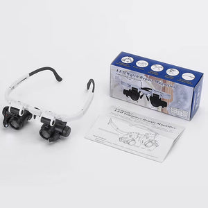 1-5PCS Magnifying Glass 8X/15X/23X Lens with 2 LED Light for Jewelers Watchmaker Repair Precision Work Magnifying Eyewear