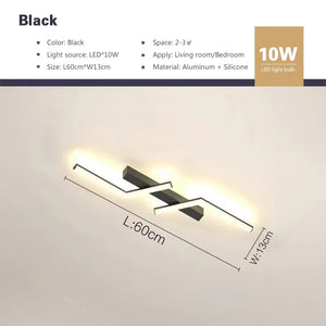 Modern LED Line Ceiling Lamp Modern Living Room Dining Room Master Bedroom Study Fixture Gold Black Ceiling Lights Illumination