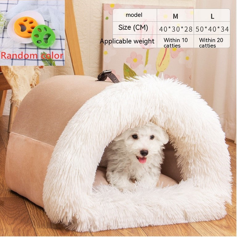 New Splice Portable Pet Nest Portable Autumn And Winter Warm Dog Nest Moisture-proof Long Fur Cat Nest Cross Border Pet Nest DUCA