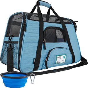 Airline Approved Pet Carrier for Cat, Soft Sided Dog Carrier for Small Dog, Cat Travel Supplies Accessories for Indoor Cat, Ventilated Pet Carrying Bag Medium Kitten Puppy, Large Heather Purple
