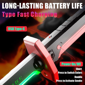 Sparkblade Sword with Sparks, Smoke Sparking Light up Sword, Anime-Inspired Light-Up Swords for Cosplay, Roleplay, and Collectors, Perfect for Costumes, Halloween, and Display