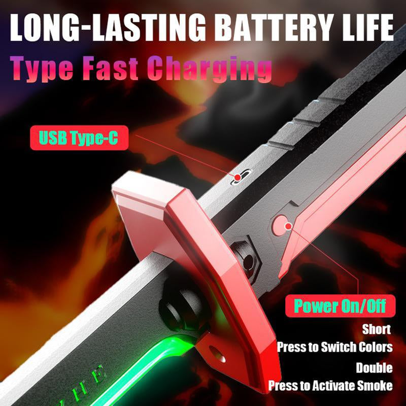 Sparkblade Sword with Sparks, Smoke Sparking Light up Sword, Anime-Inspired Light-Up Swords for Cosplay, Roleplay, and Collectors, Perfect for Costumes, Halloween, and Display