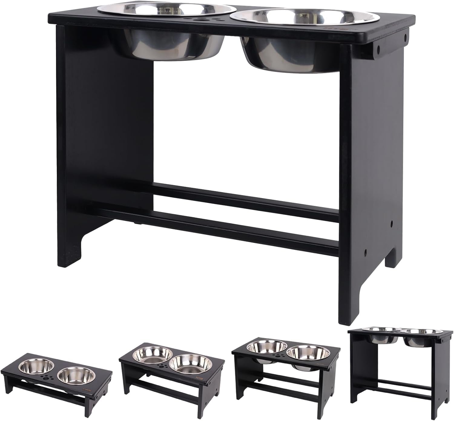Elevated Dog Bowls,Raised Dog Bowl Stand with 2 Stainless Steel Bowls,Elevated Raised Dog Bowls for Large Medium Small Sized Dogs