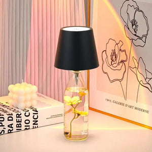 New Wireless Bottle Lamp - LED Bottle Lights for Liquor & Wine Bottles, Cordless Lampshade, Whiskey Bottle Top Light, Bottle Stopper Night Light Kit, Rechargeable 3-Tone Touch-Dimmable