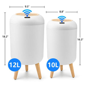 Pukomc Auto-Sensing Bin – Waterproof Nordic Design, Hygienic & Compact – Touchless Trash Can Automatic Trash Can Kitchen Trash Can