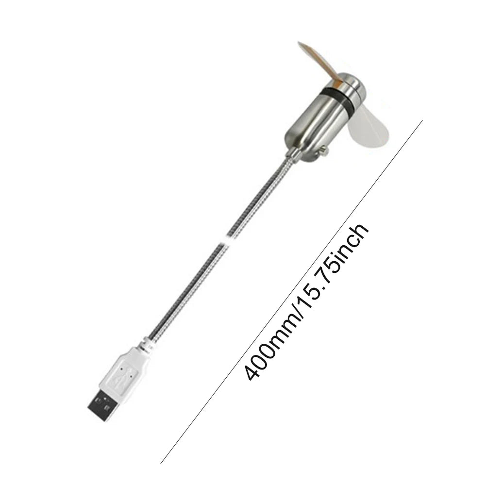 Portable Clock Fan RGB LED Night Light 5V USB Hand Fan Real Time Temperature Display Metal Mini Fan for PC Laptop Desktop Cooler