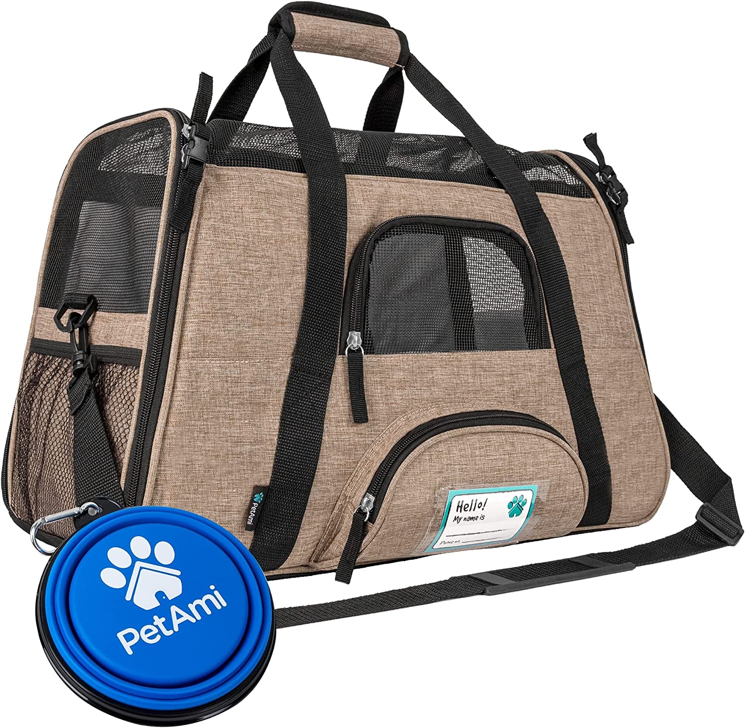 Airline Approved Pet Carrier for Cat, Soft Sided Dog Carrier for Small Dog, Cat Travel Supplies Accessories for Indoor Cat, Ventilated Pet Carrying Bag Medium Kitten Puppy, Large Heather Purple