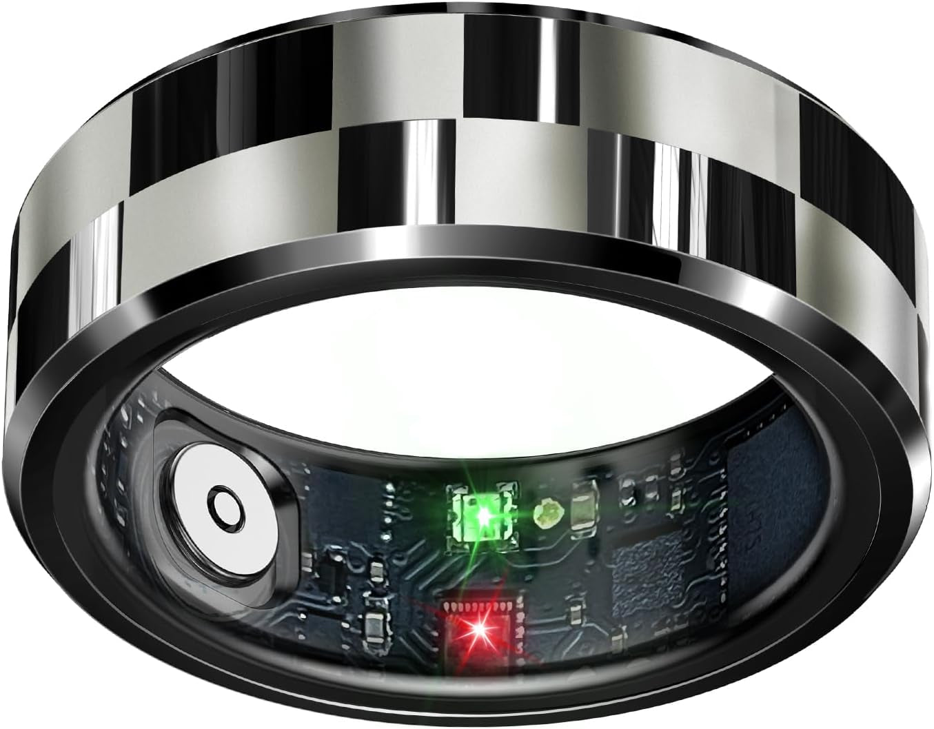 Smart Ring Health Tracker, Sleep Tracker Ring with Heart Rate, Waterproof Fitness Ring for Activity Monitoring/Steps/Distance/Calories, Air Gestures, up to 7-Day Battery, for Ios Android (Black,#10)