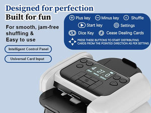 2-In-1 Automatic Card Shuffler & Dealer for 1-2 Decks Support 8 Players,Rechargeable Card Dealer Machine, Preset Games for Poker, UNO, Blackjack, Texas Hold'Em, Crazy Eights, Birthday Christmas Gifts