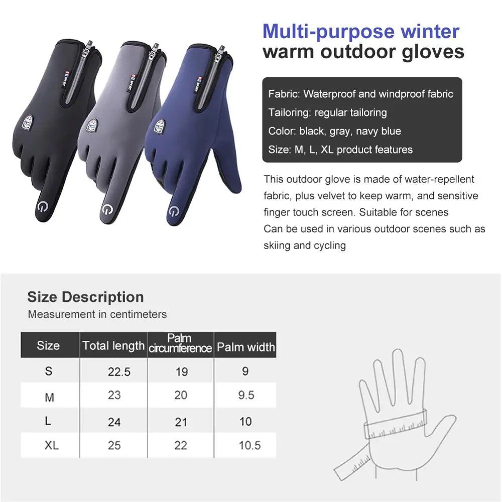 Winter Warm Ski Gloves Men Gloves DUCA